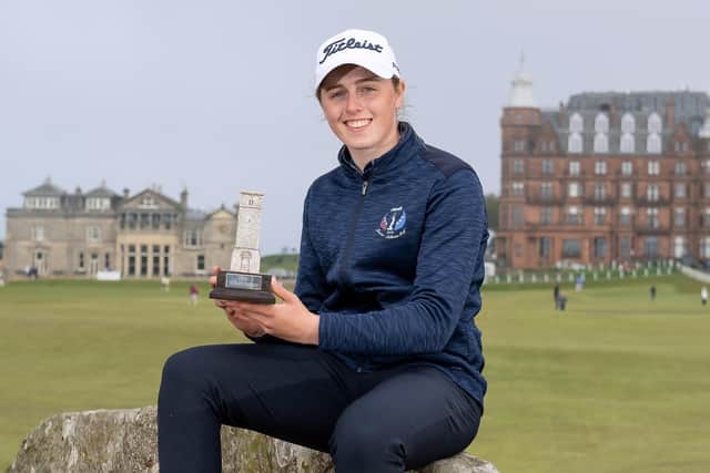Hannah Darling after winning the St Rule Trophy in St Andrews in June. Picture: St Andrews Links Trust.