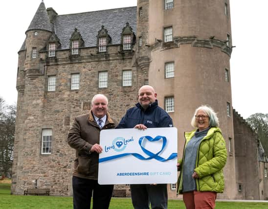 Pictured at Castle Fraser are Cllrs Alan Turner and Isobel Davidson, chair and vice-chair of our Infrastructure Services Committee, with Iain Hawkins, National Trust for Scotland Regional Director for North East.
