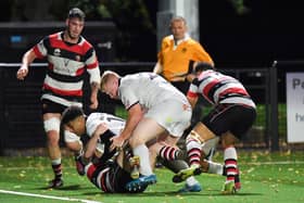 Southern Knights' Jacob Henry scores his side's third try in the win over Stirling County. (Photo by Ross Parker / SNS Group)