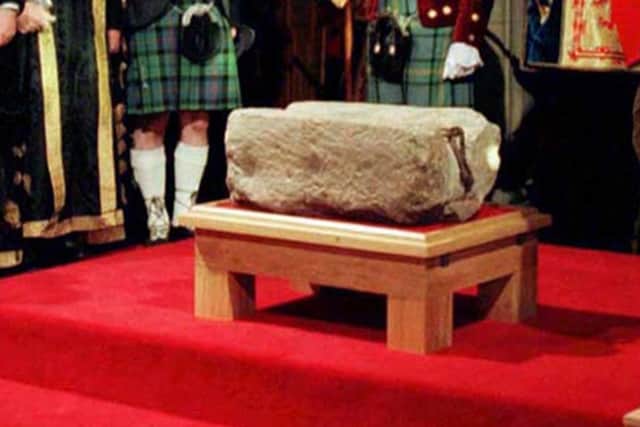 The Stone of Destiny safely ensconced in the Great Hall in Edinburgh Castle on St Andrew's Day, 1996 (Picture: PA)