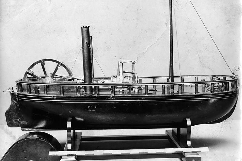 Scottish engineer and inventor William Symington was the builder of the first practical steamboat, the Charlotte Dundas. A model of the design is in the photo above.