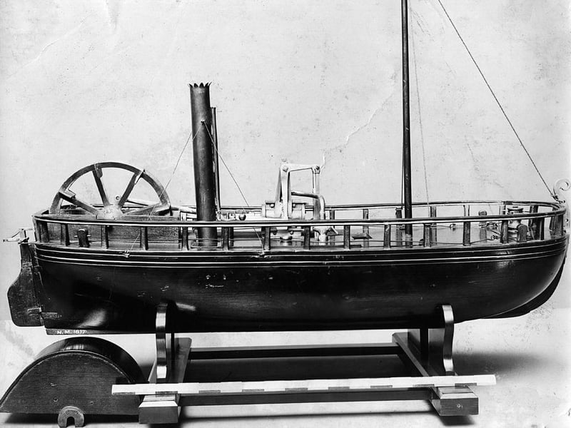Scottish engineer and inventor William Symington was the builder of the first practical steamboat, the Charlotte Dundas. A model of the design is in the photo above.
