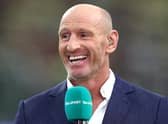 Ex Welsh Rugby player Gareth Thomas is now working as a TV Pundit . (Photo by Michael Steele/Getty Images)