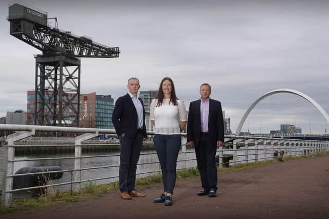 From left: Andrew Durkie of Eos, and Yvonne Davies and Richard Hammond of Penrhos Bio. Picture: Stewart Attwood.