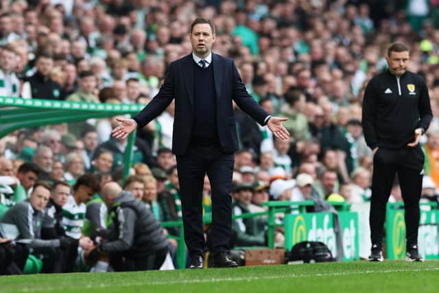 Michael Beale watches on as Rangers went down to Celtic.