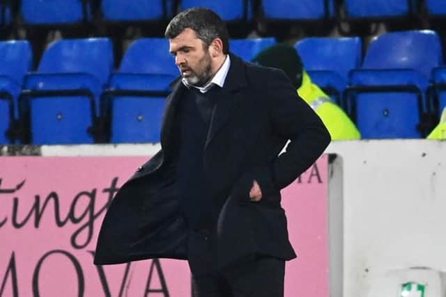 St Johnstone manager Callum Davidson cuts a frustrated figure during his team's 1-0 defeat at home to Rangers. (Photo by Rob Casey / SNS Group)