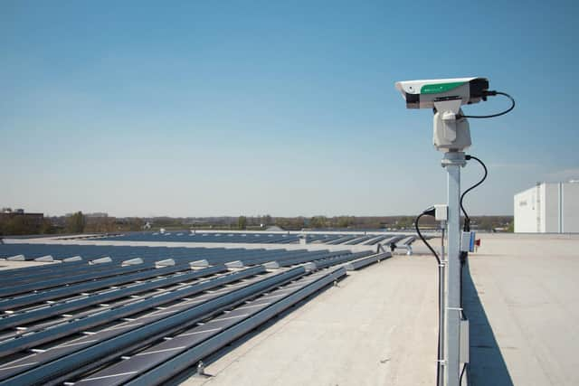 Aldi has deployed a new laser deterrent system – which uses light beams to trick birds into thinking there is a predator in the vicinity, prompting them to flee –  to stop seagulls nesting on the roof of its Bathgate distribution facility