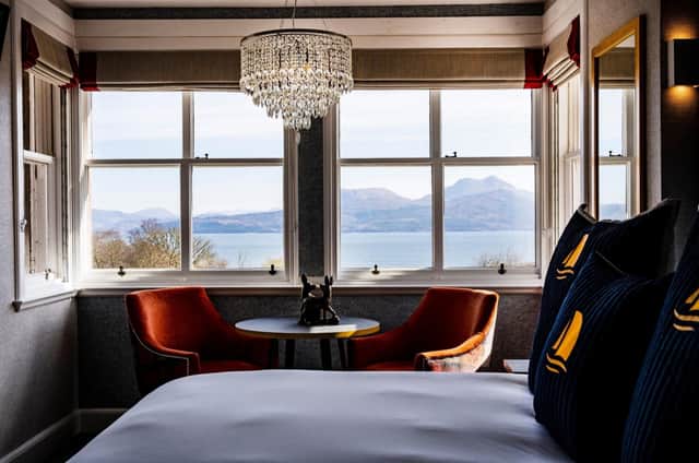 A bedroom with a view at Duisdale House