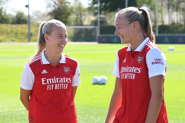 Beth Mead and her Arsenal team travel to Manchester City on the opening day of the campaign (Photo by David Price/Arsenal FC via Getty Images)