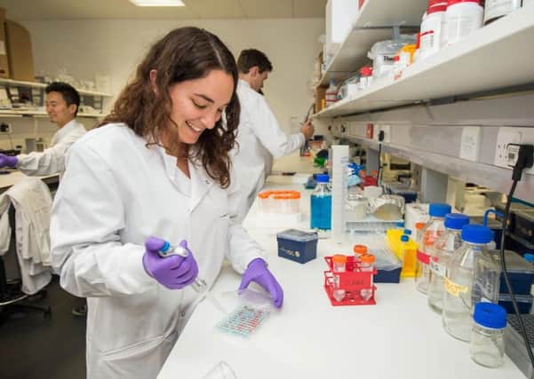 A researcher at work at the British Heart Foundation Centre of Research at the University of Edinburgh. Picture: Ian Georgeson