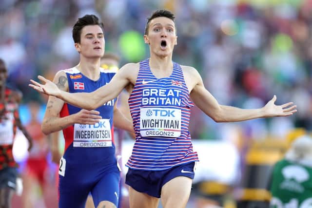 Jake Wightman won gold for Britain in the 1500m at the World Athletics Championships. (Photo by Carmen Mandato/Getty Images)