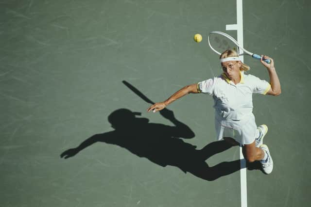 Martina Navratilova won the mixed doubles at the 2006 US Open about a month shy of her 50th birthday. Picture: Dan Smith/Allsport/Getty Images