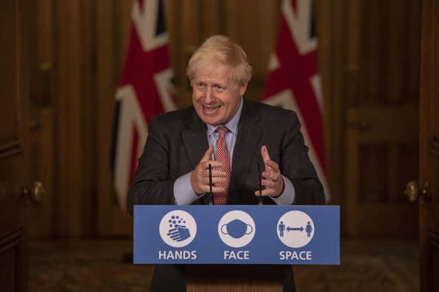 Prime Minister Boris Johnson during a media briefing in Downing Street. Picture: Jack Hill/The Times/PA Wire
