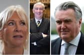 From left, Nadine Dorries, Lindsay Hoyle, and John Nicolson