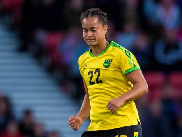 28/05/19 INTERNATIONAL FRIENDLY
SCOTLAND WOMEN v JAMAICA WOMEN (3-2)
HAMPDEN PARK - GLASGOW
Kayla McCoy in action for Jamaica