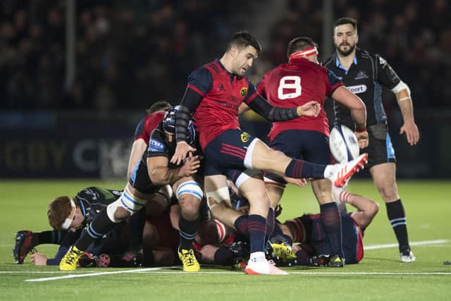 Munster's Conor Murray (right) is tackled by Josh Strauss of Glasgow Warriors back in 2017.