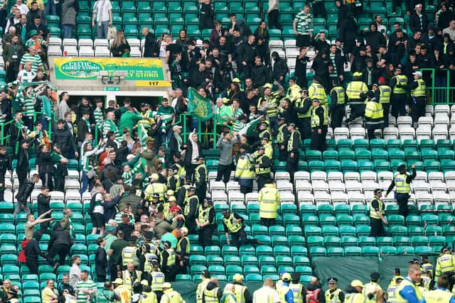 Celtic fans react at full time after the cinch Premiership match at Celtic Park, Glasgow. Picture date: Sunday May 1, 2022.