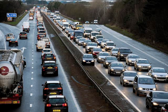Traffic travelling along the M9. Picture: Michael Gillen