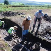 Excavations of the cursus monument at Drumadoon on the west coast of the isle of Arran.