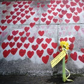 The National Covid Memorial Wall in London.