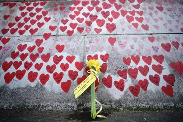 The National Covid Memorial Wall in London.