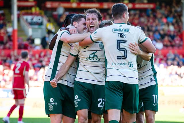 Hibs won 2-0 at Pittodrie earlier in the Premiership season.