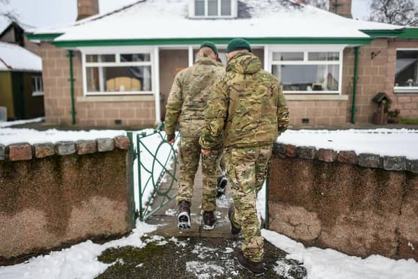 Marines from 45 Commando have been performing welfare checks on those without power.