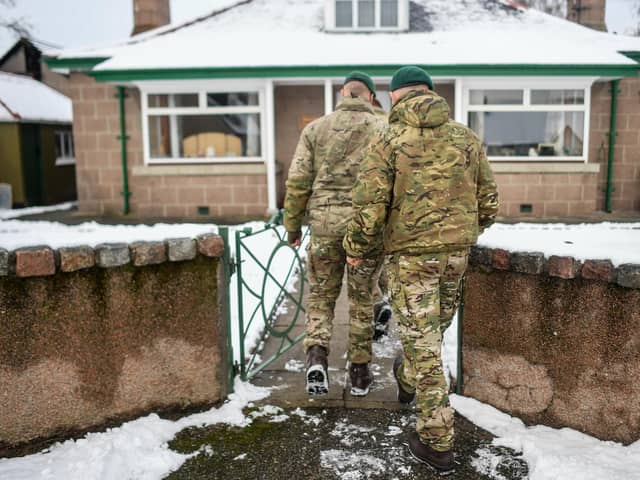 Marines from 45 Commando have been performing welfare checks on those without power.