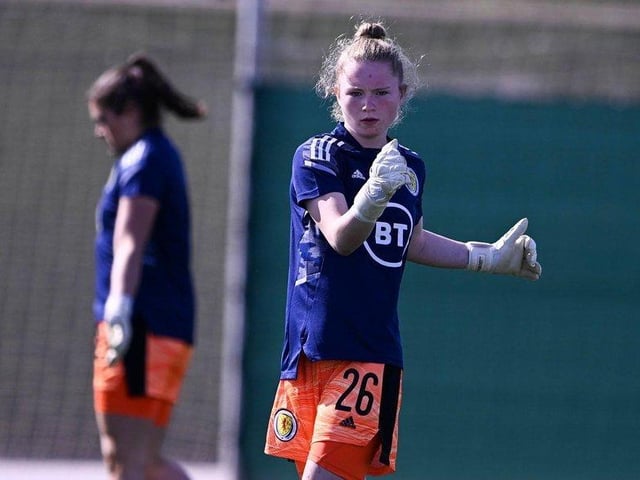 Celtic stopper Rachael Johnstone is still just 18, but has already won the cup double last year. She gained international recognition with a call up to Scotland Pinatar Cup squad in February.
