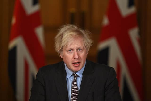 Prime Minister Boris Johnson during a media briefing in Downing Street, London, on coronavirus (Covid-19)