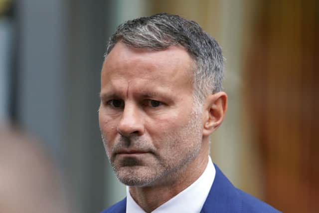 Former Manchester United footballer Ryan Giggs arrives at Manchester Crown Court. Picture: Peter Byrne/PA Wire