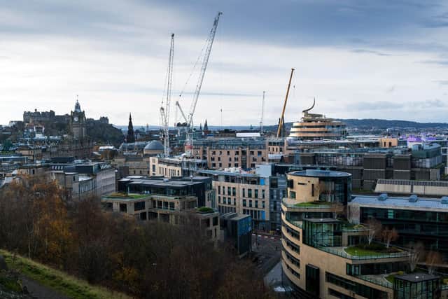 Work taking place on Edinburgh's new St James Quarter, the first phase of which is due top open this summer. Picture: Ian Georgeson Photography