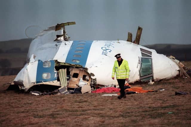 The remains of Pan Am Flight 103, photographed on 22 December 1988, in Lockerbie. PIC: Roy Leykey / AFP / Getty Images