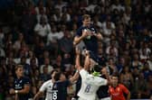 Scotland's lock Richie Gray catches the ball from a line-out during the defeat by France.