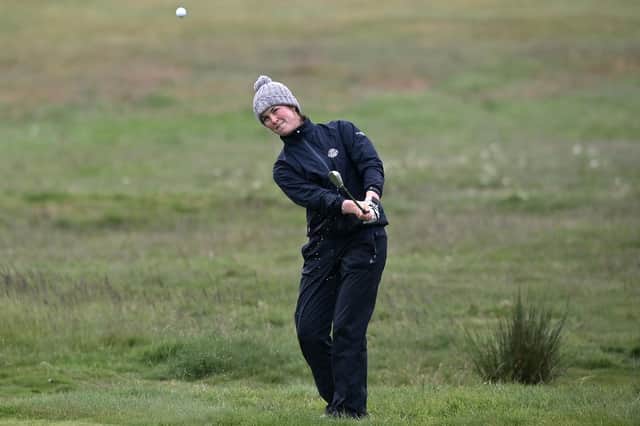 Ireland's Aine Donegan on her way to a first-round win in the R&A Womens Amateur Championship at Kilmarnock (Barassie) Golf Club. Picture: Charles McQuillan/R&A/R&A via Getty Images.