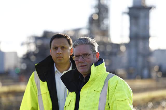 Scottish Labour leader Anas Sarwar and Labour leader Keir Starmer on a tour of the St Fergus Gas Terminal on November last year (Picture: Jeff J Mitchell/Getty Images)