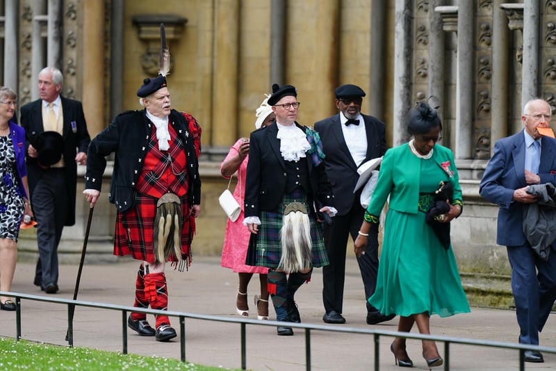 Guests arriving ahead of the coronation ceremony of King Charles III and Queen Camilla at Westminster Abbey, London.
