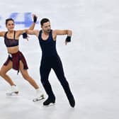Lilah Fear and Lewis Gibson compete their Rocky routine during the ISU World Figure Skating Championship in Montreal in March.