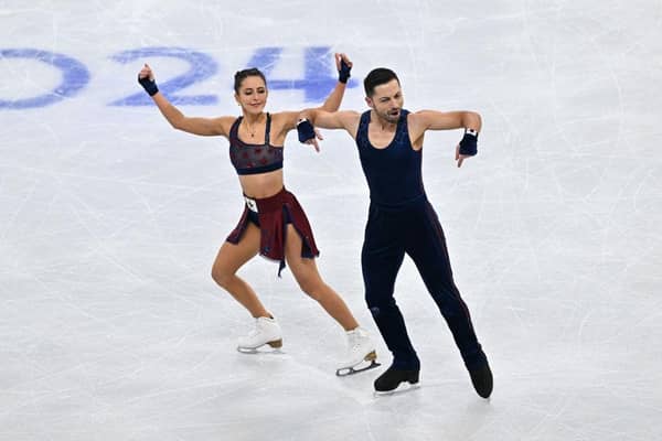 Lilah Fear and Lewis Gibson compete their Rocky routine during the ISU World Figure Skating Championship in Montreal in March.