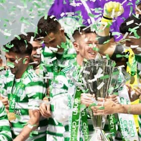 Celtic reclaimed the Premeirship trophy. (Photo by Craig Williamson / SNS Group)