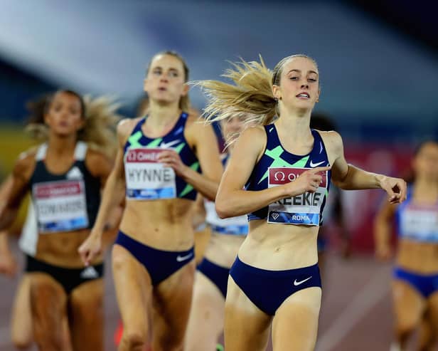 Jemma Reekie wins the 800m at the Diamond League meeting in Rome. Picture: Paolo Bruno/Getty Images