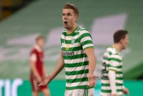 Kristoffer Ajer in action for Celtic during the 1-0 win over Aberdeen on Saturday (Photo by Alan Harvey / SNS Group)