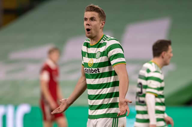 Kristoffer Ajer in action for Celtic during the 1-0 win over Aberdeen on Saturday (Photo by Alan Harvey / SNS Group)