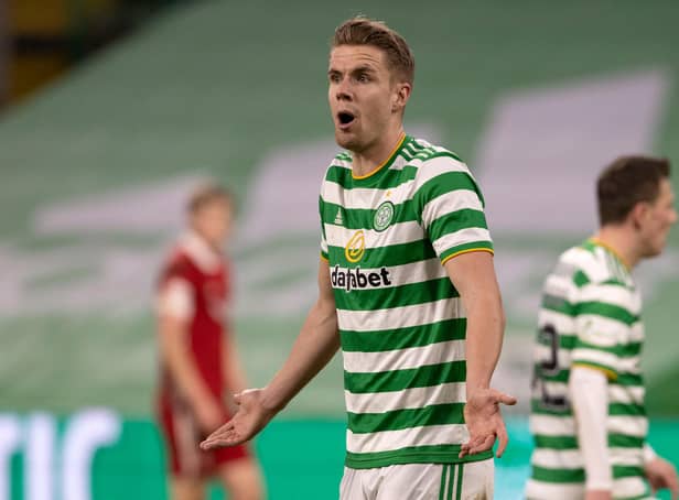 Kristoffer Ajer in action for Celtic during the 1-0 win over Aberdeen on Saturday (Photo by Alan Harvey / SNS Group)
