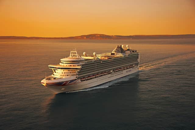 The Azura sails around the Canary Islands, and can hold around 3,100 passengers. Pic: P&0 Cruises