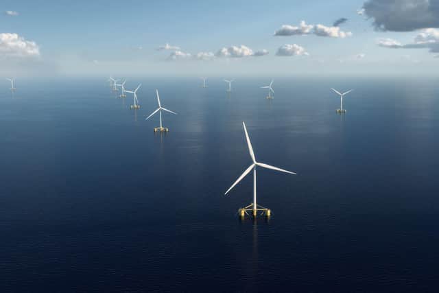 An example of an existing floating wind farm development.