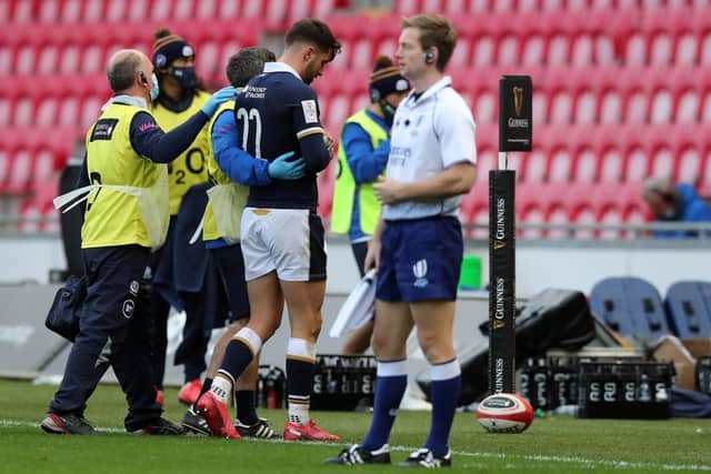 Scotland lost their second No 10 of the afternoon when Adam Hastings had to retire hurt