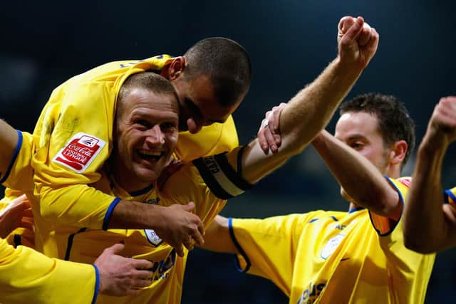 Lee Bullen celebrates scoring for Sheffield Wednesday against Manchester City in an FA Cup tie in 2007. (Photo by Mark Thompson/Getty Images)