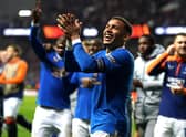 Rangers' James Tavernier celebrates victory over RB Leipzig in the Europa League semi-final, second leg match at Ibrox (Picture: Andrew Milligan/PA)