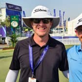 Grant Forrest, right, and caddie John McClure are hoping for a strong finish to the season in this week's DP World Tour Championship in Dubai. Picture: Bounce Sport